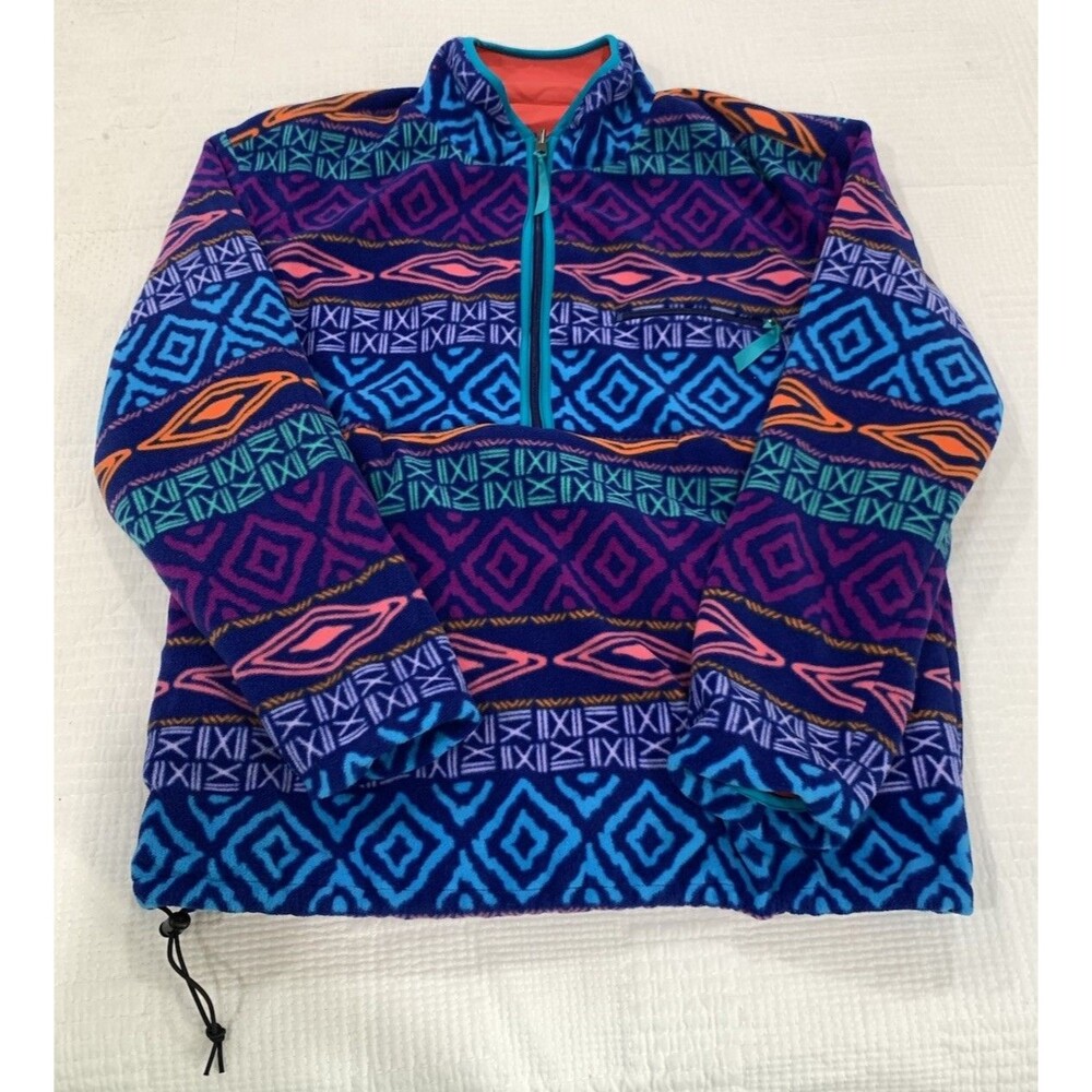 Chubbies Neon Jacket Vtg Style Southwestern Aztec Synchilla Fleece Sz M